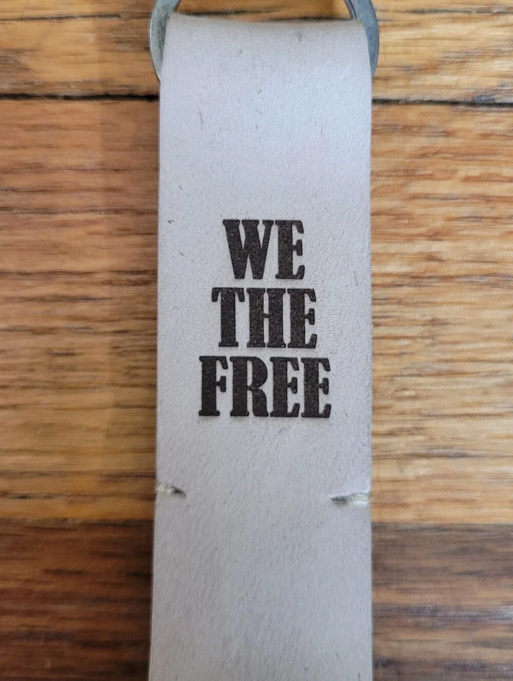 Free People We The Free Hooked Keyring Natural Leather Key Holder And Metal Clip